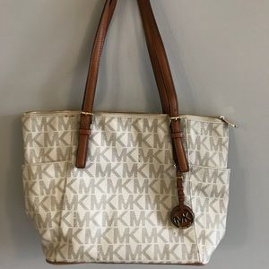 Classic Michael Kors MK monogram tote purse